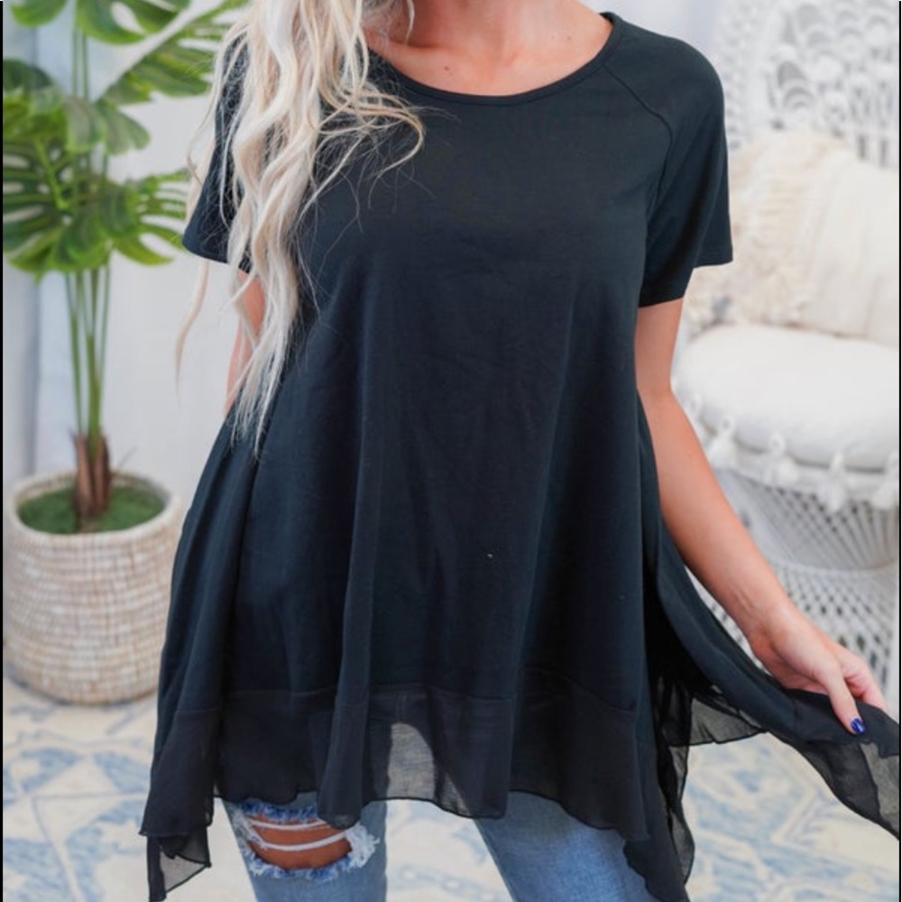 Jade by Jane Short Sleeve Top Black Medium